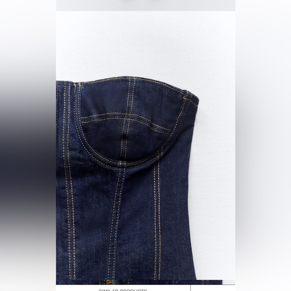 Zara ZW DENIM MIDI DRESS - Picture 5 of 8